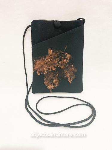 Kimono Phone Bag Brown Leaf by THERESA GALLOP